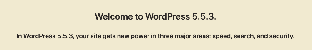 An example of how a WordPress update focused on website speed and security.