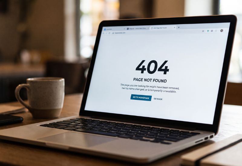 404 page on website