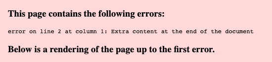 An error caused by a compatibility issue between the sitemap, the theme and the page builder